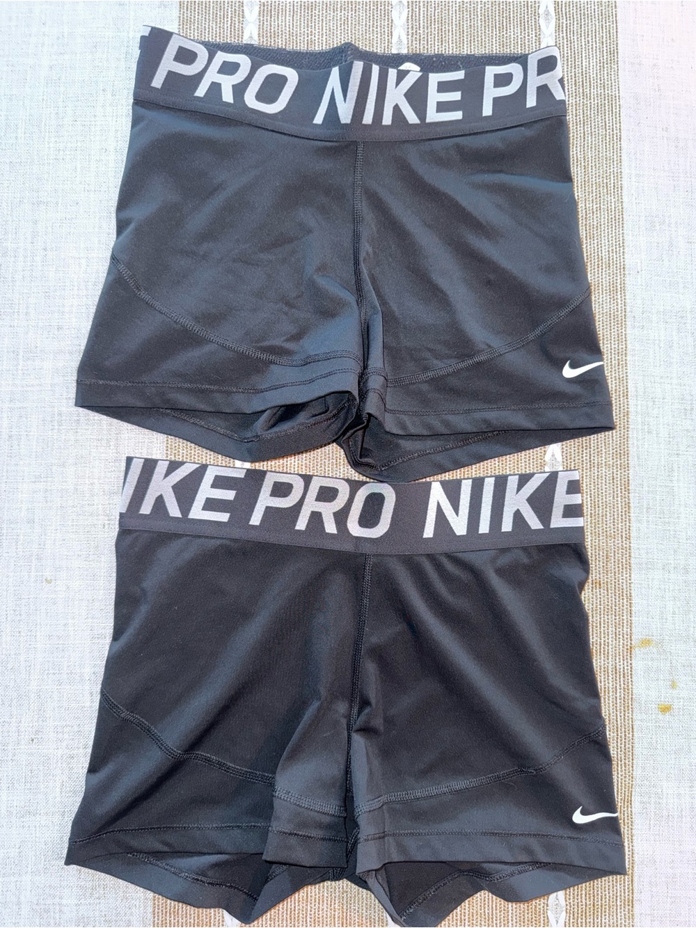Nike Black Girls' Pro Elastic-Waist Athletic Shorts- Set of 2